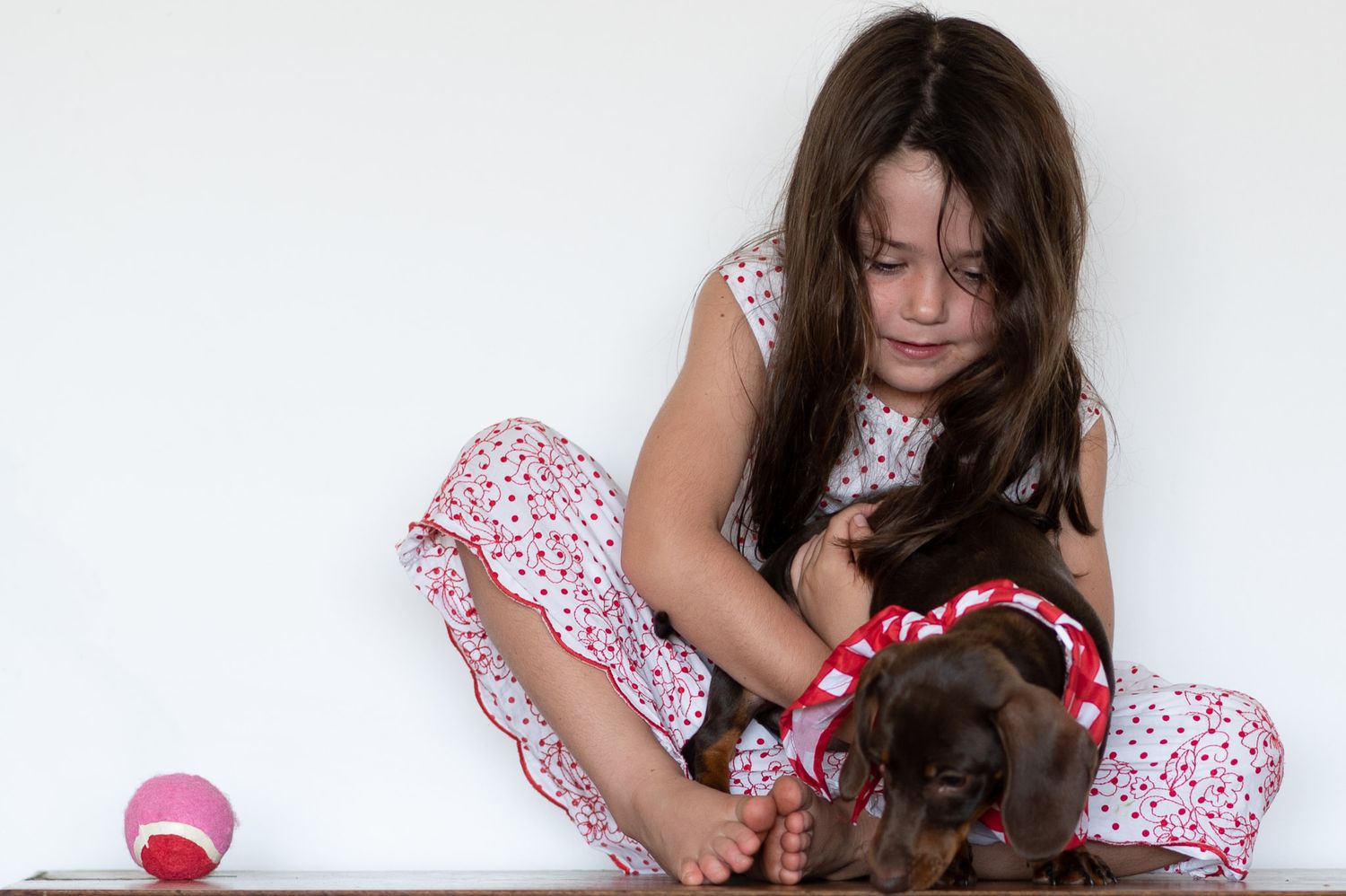 Isla and our puppy Milo in our home in Port Macquarie