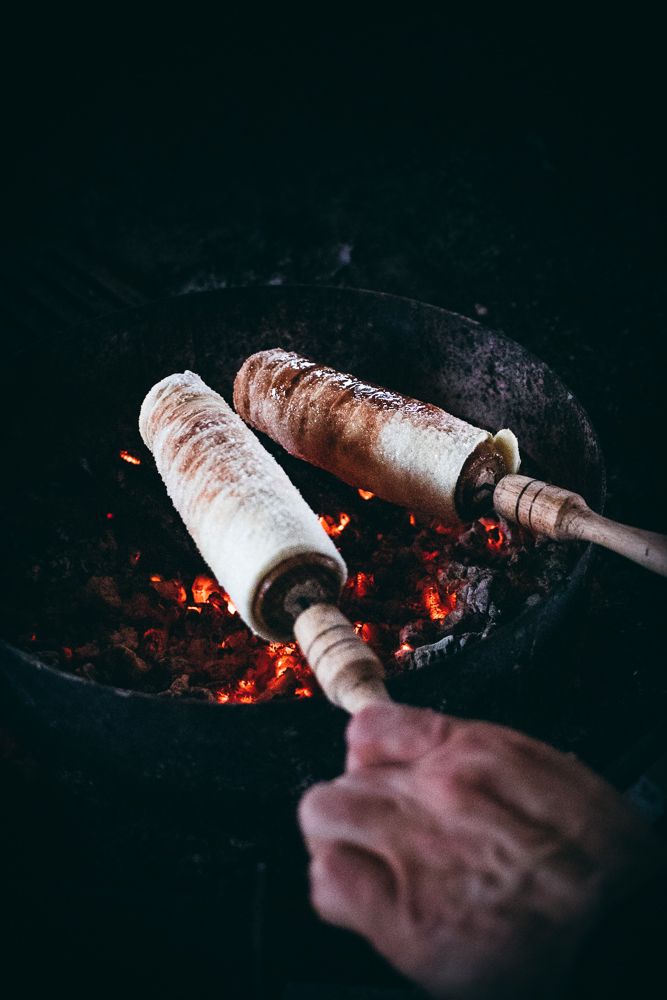 Kürtőskalács Hungarian Chimney Cake Baking Over Ember - Photo by © Reka Csulak