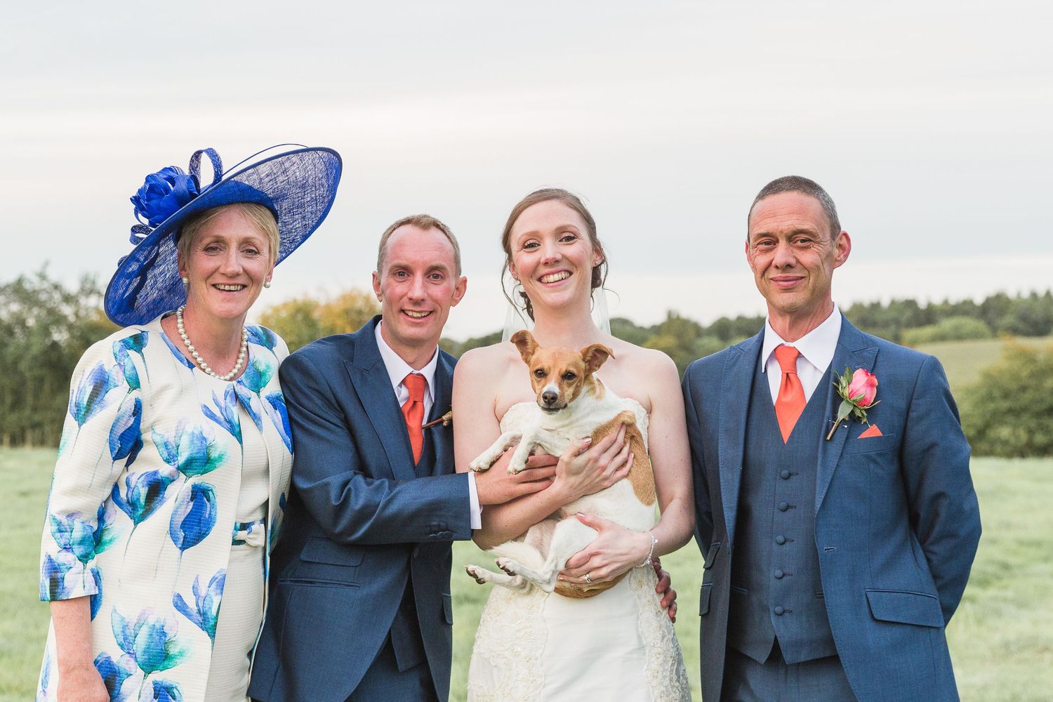 Hayley Elizabeth Photography Dogs at weddings family portrait with jack Russell in herefordshire