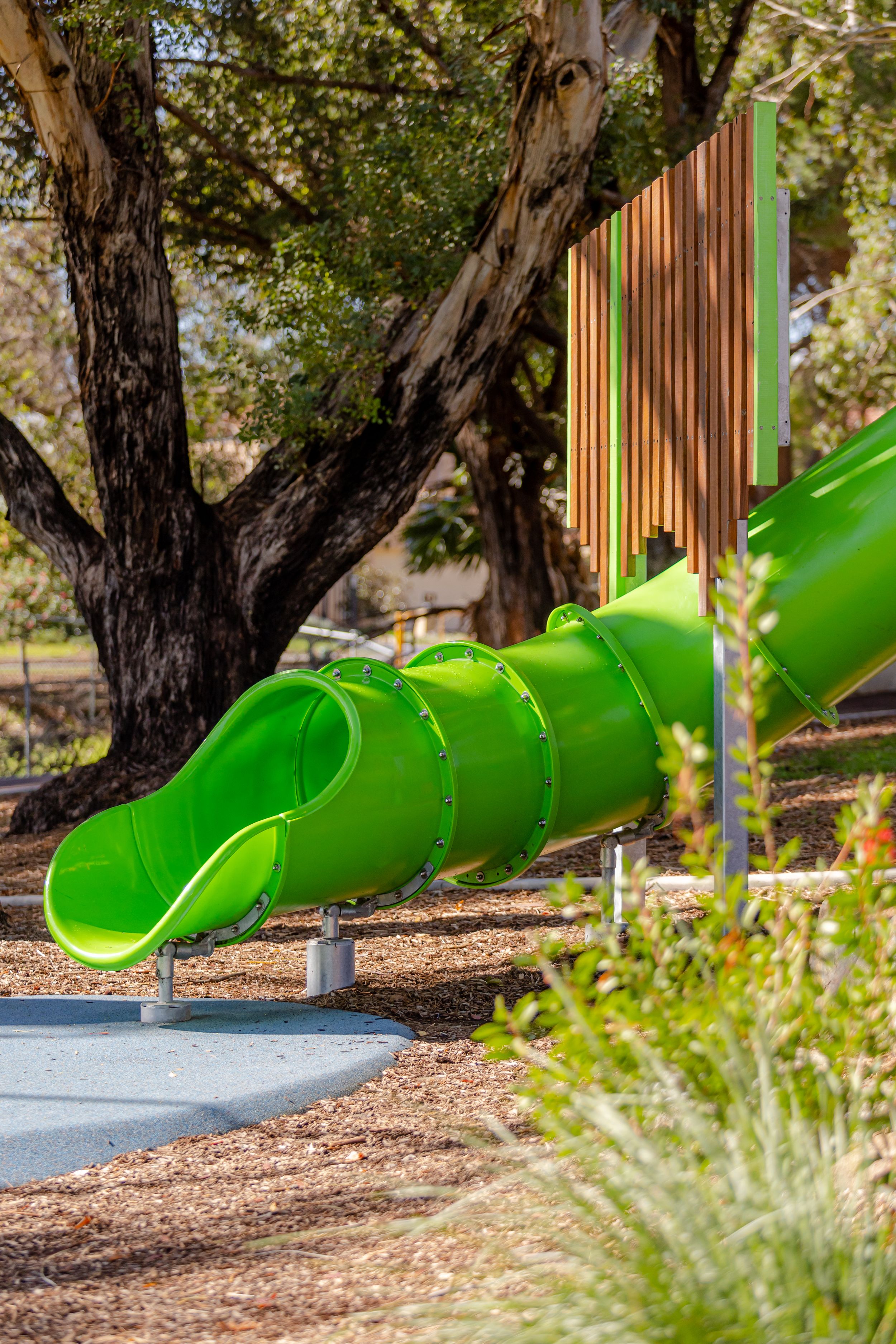 green slide nature Play solutions Shirley Strickland Reserve