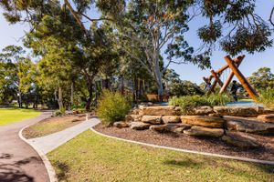 Shirley Strickland reserve plaground natural materials and native planting Perth