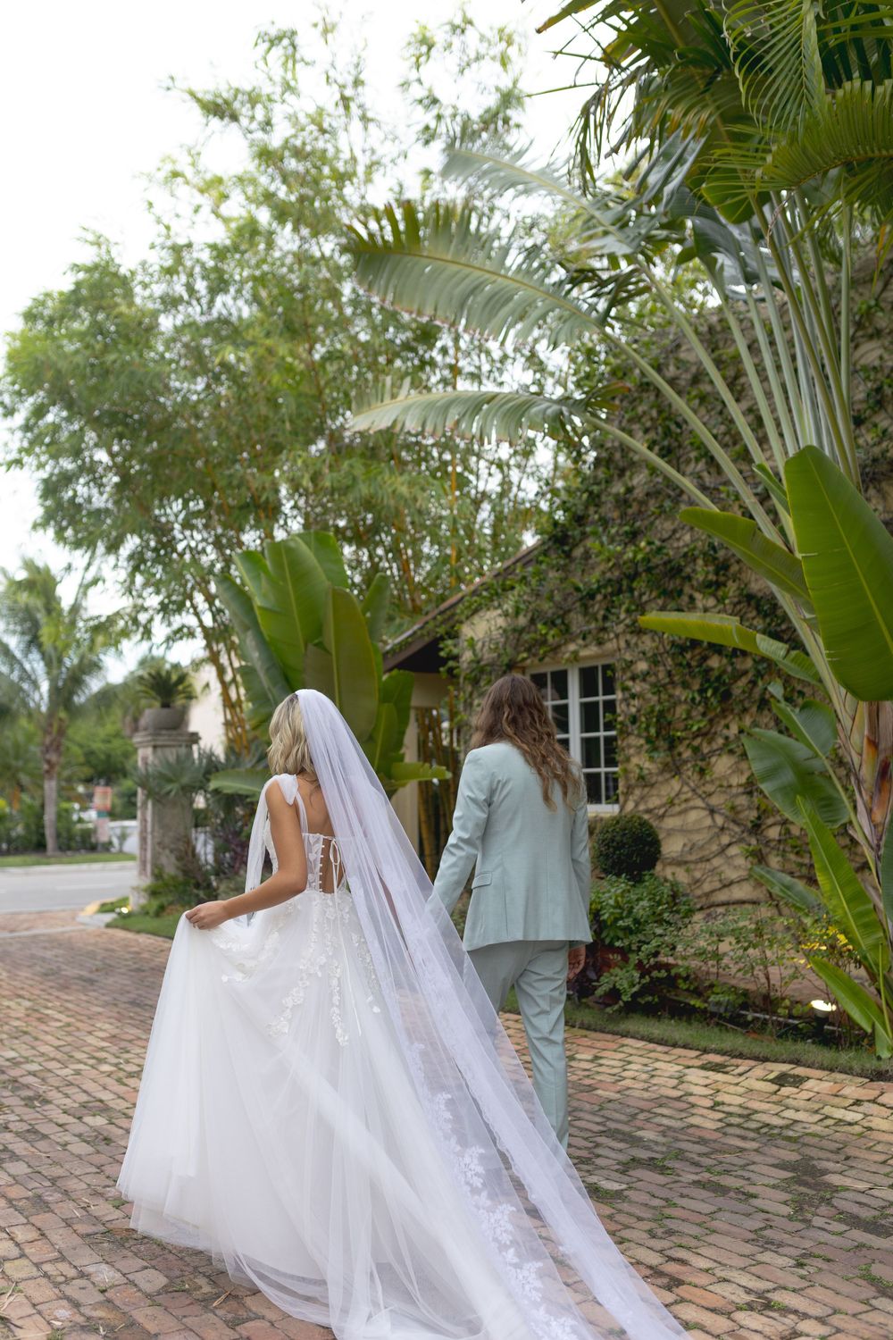 Tulum inspired tropical wedding elopement with lush palm trees