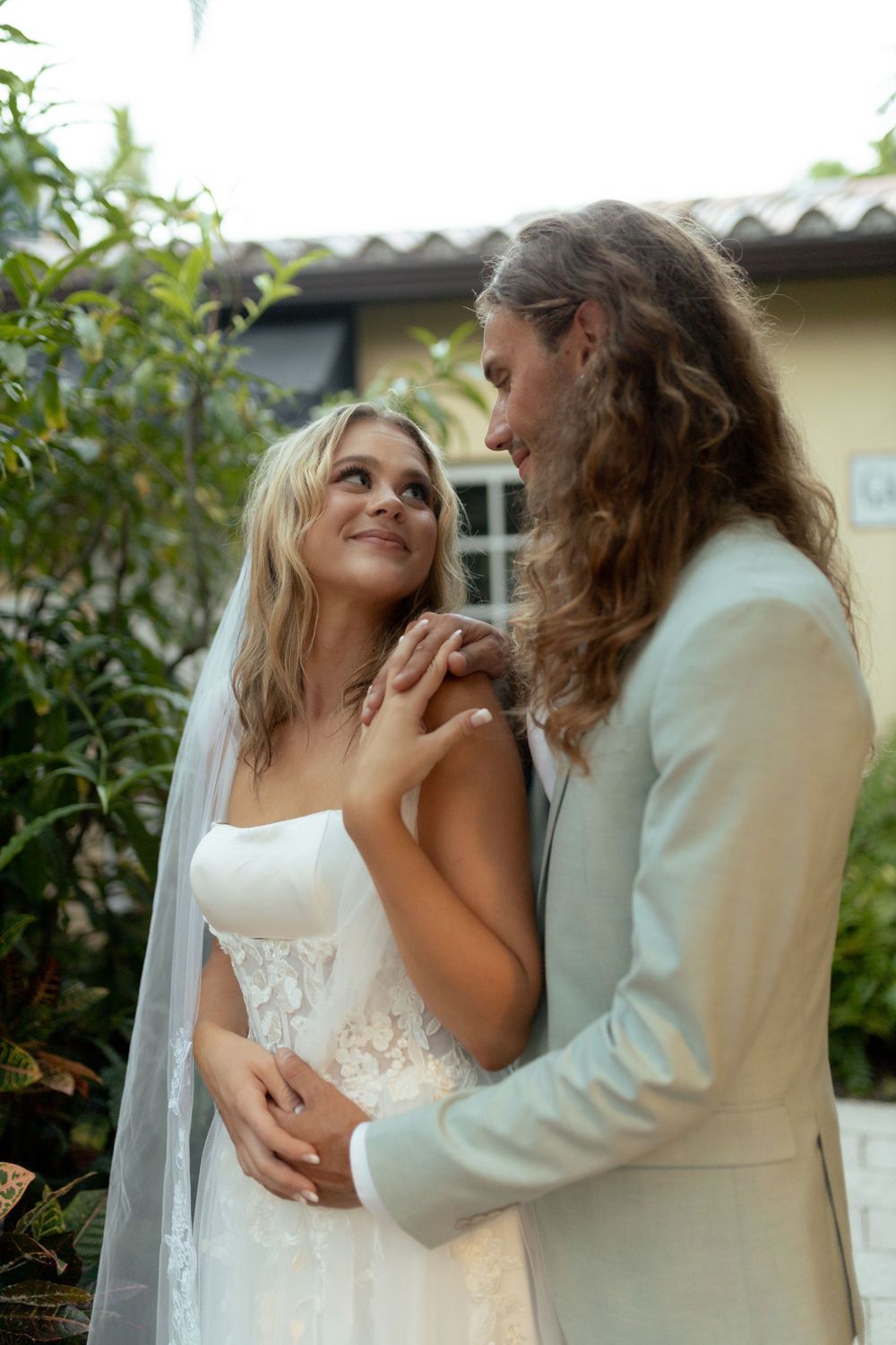 Tulum inspired tropical wedding elopement with lush palm trees