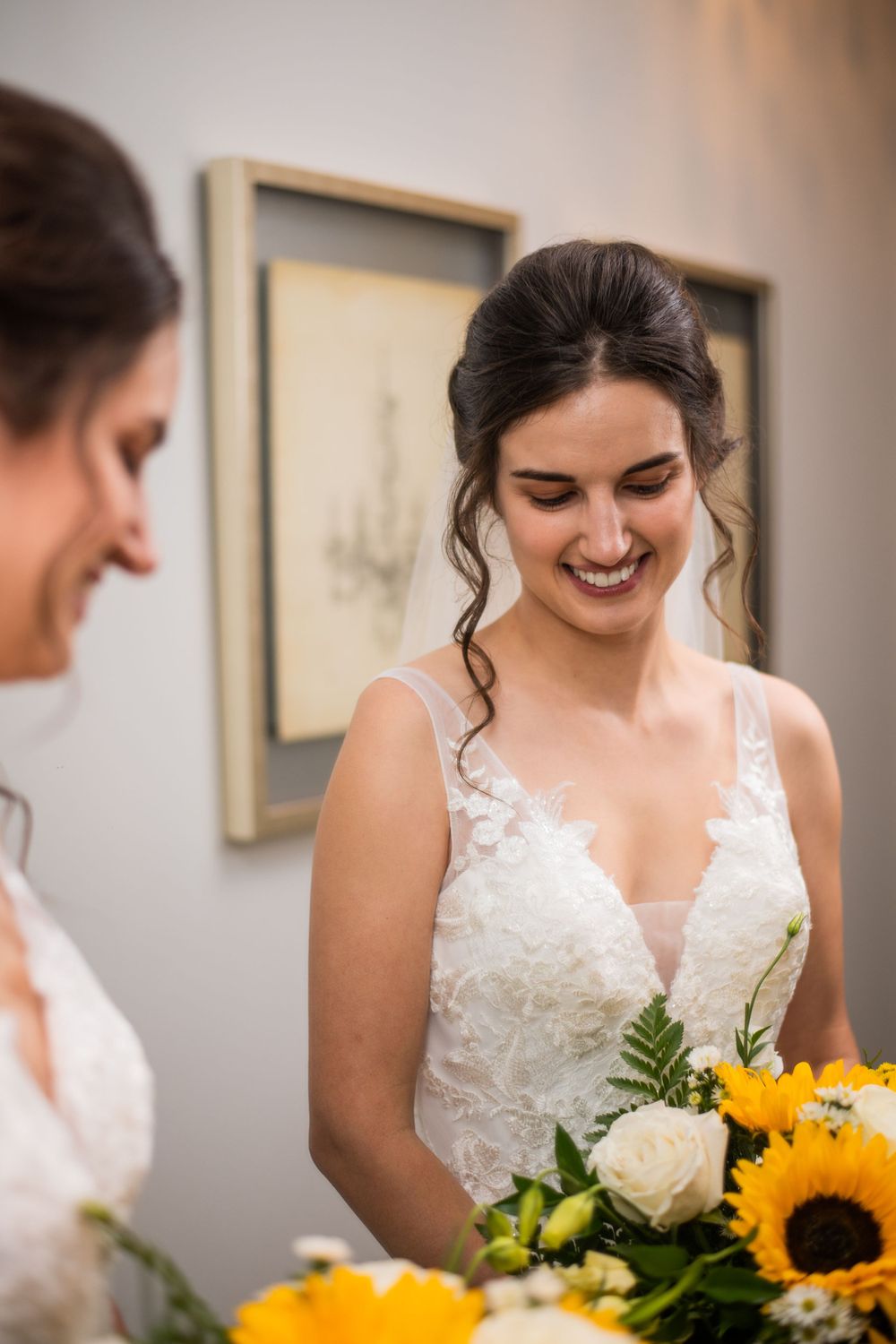 bride reflection in the mirror