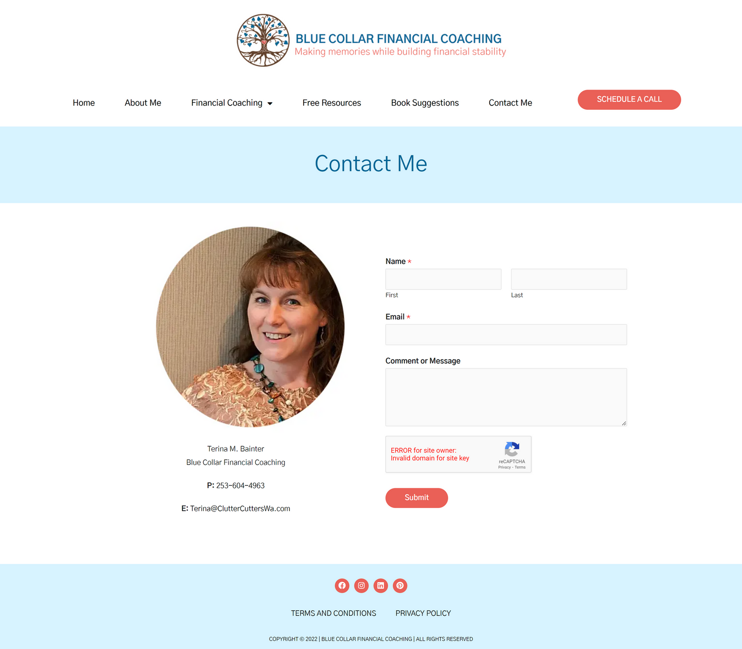 contact me page before new photos personal branding photography for Blue Collar Financial Planning in Puyallup, WA