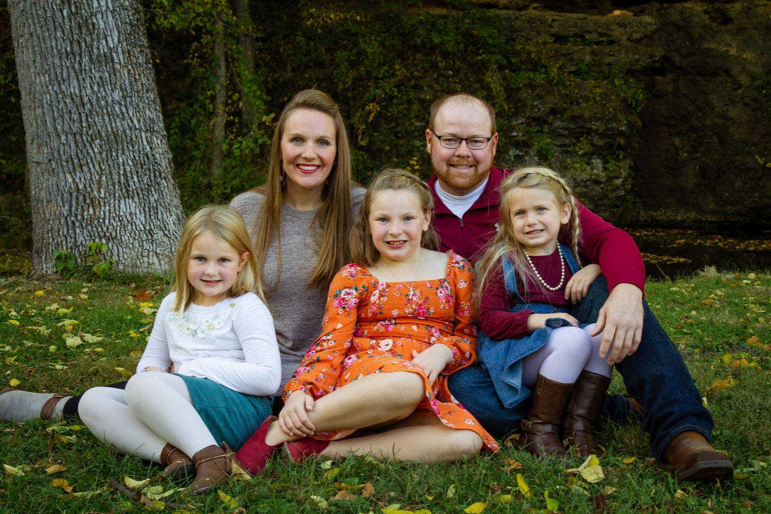 family, fall, Backbone state park