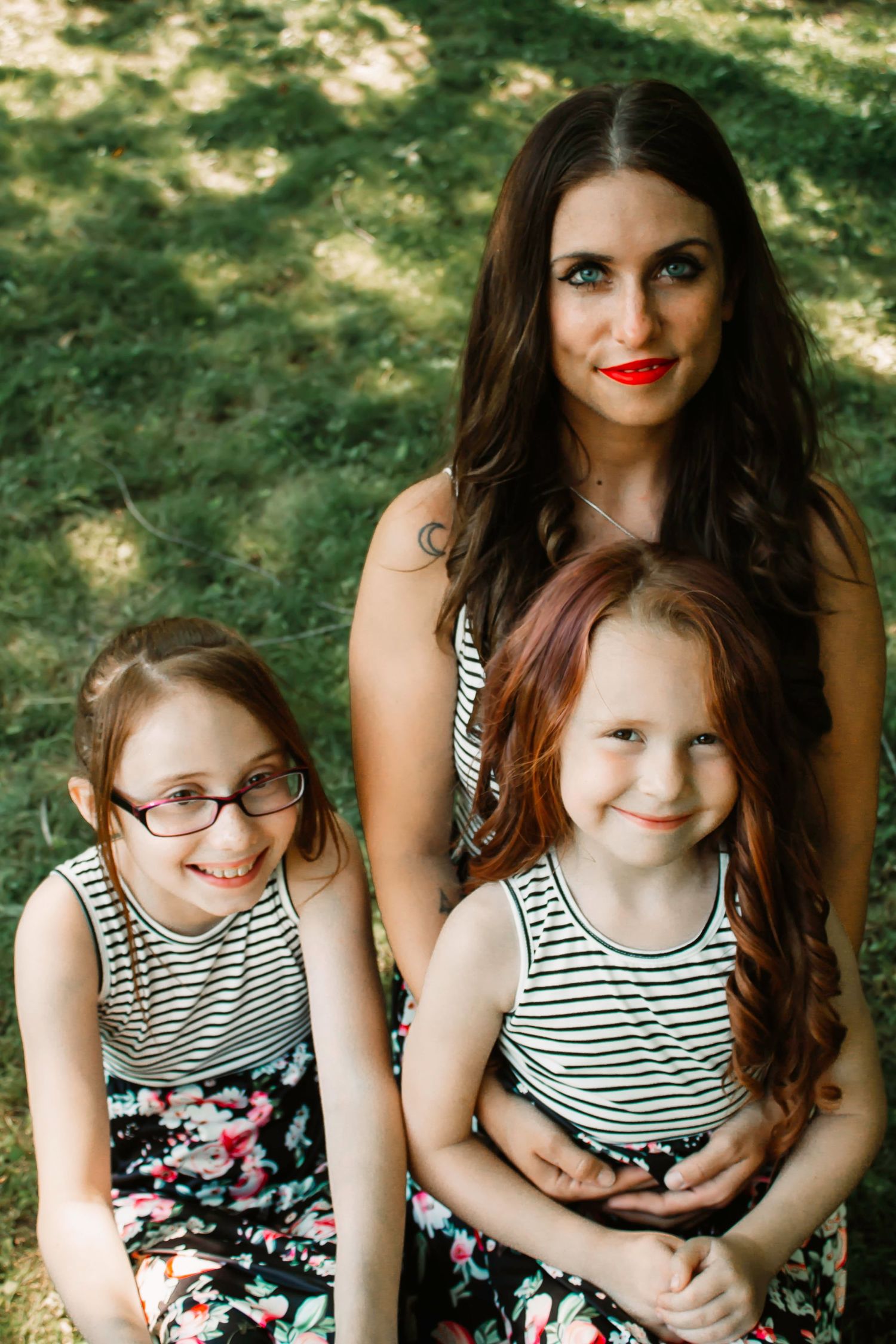 family, mother and daughters