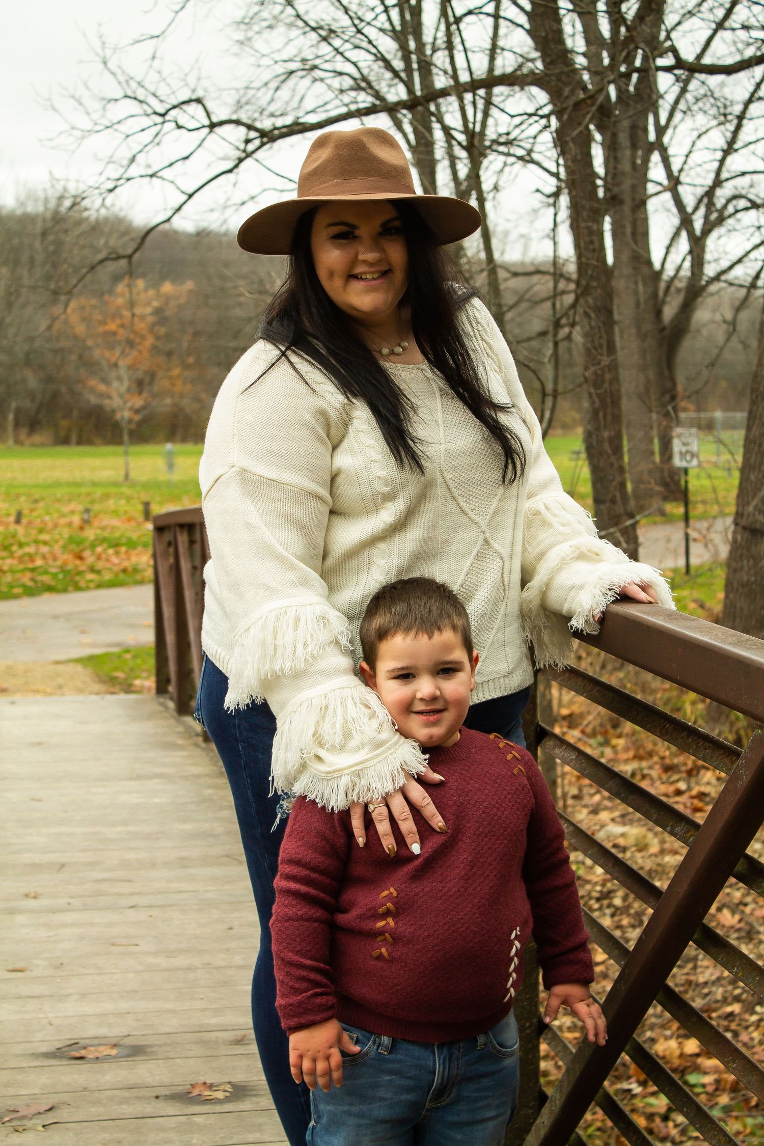 family, mother and son