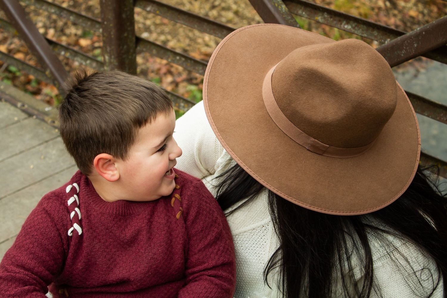 family, mother and son