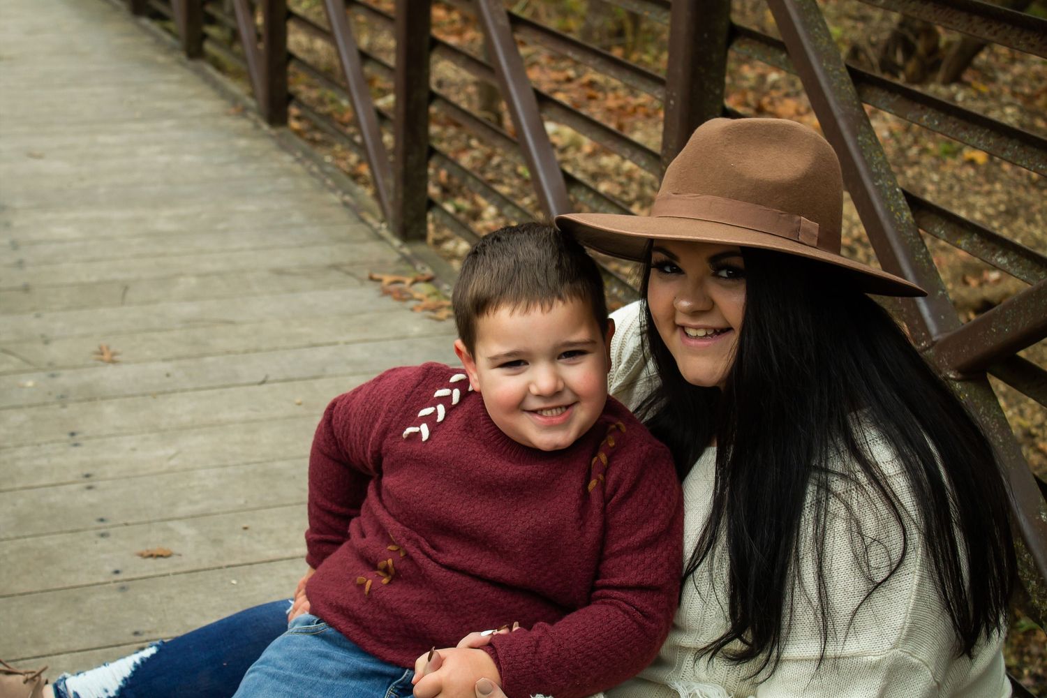 family, mother and son