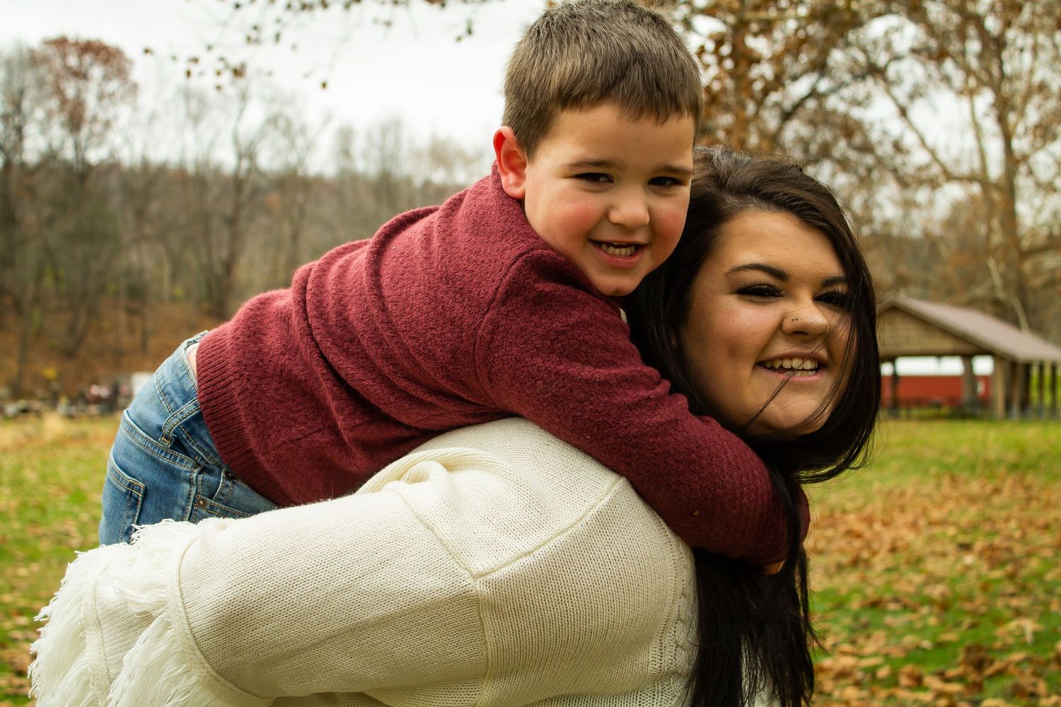 family, mother and son