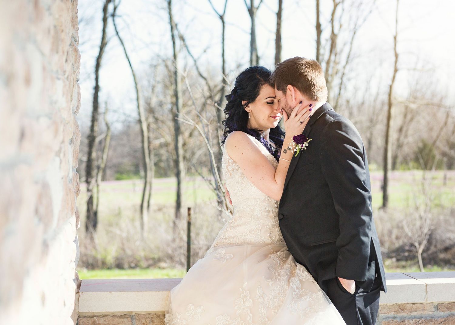 Nathanael Greene Pavillion in Springfield MO Bride and groom