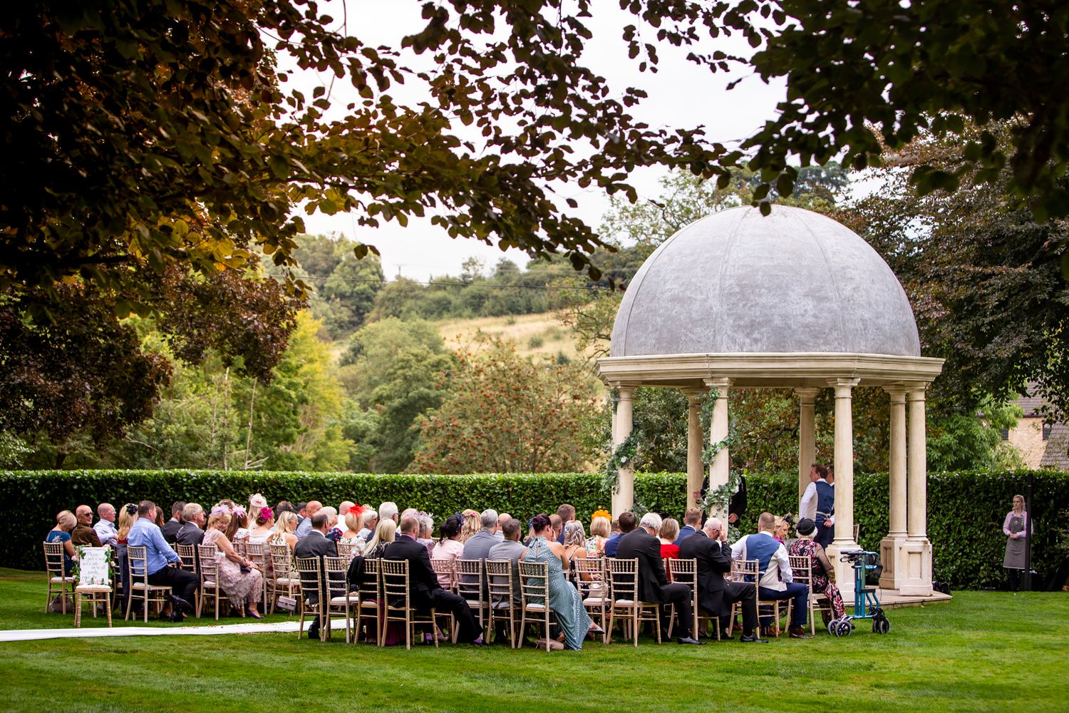 outdoor wedding seating at wentbridge house hotel summer