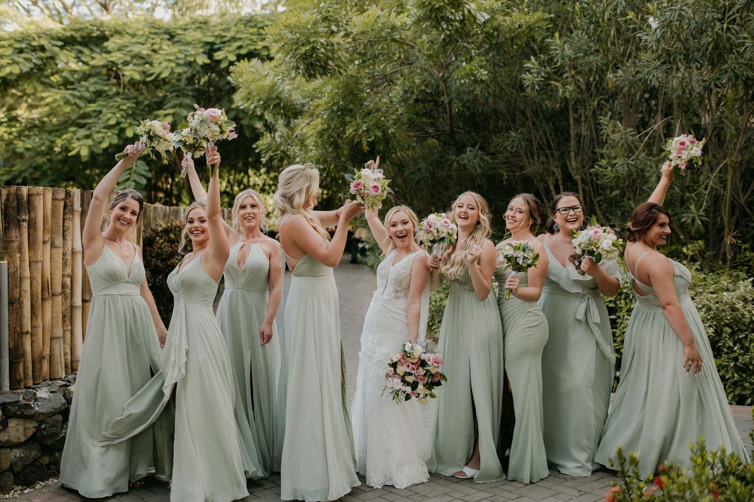 A delightful mix of personalities and styles come together in the lively bridal party