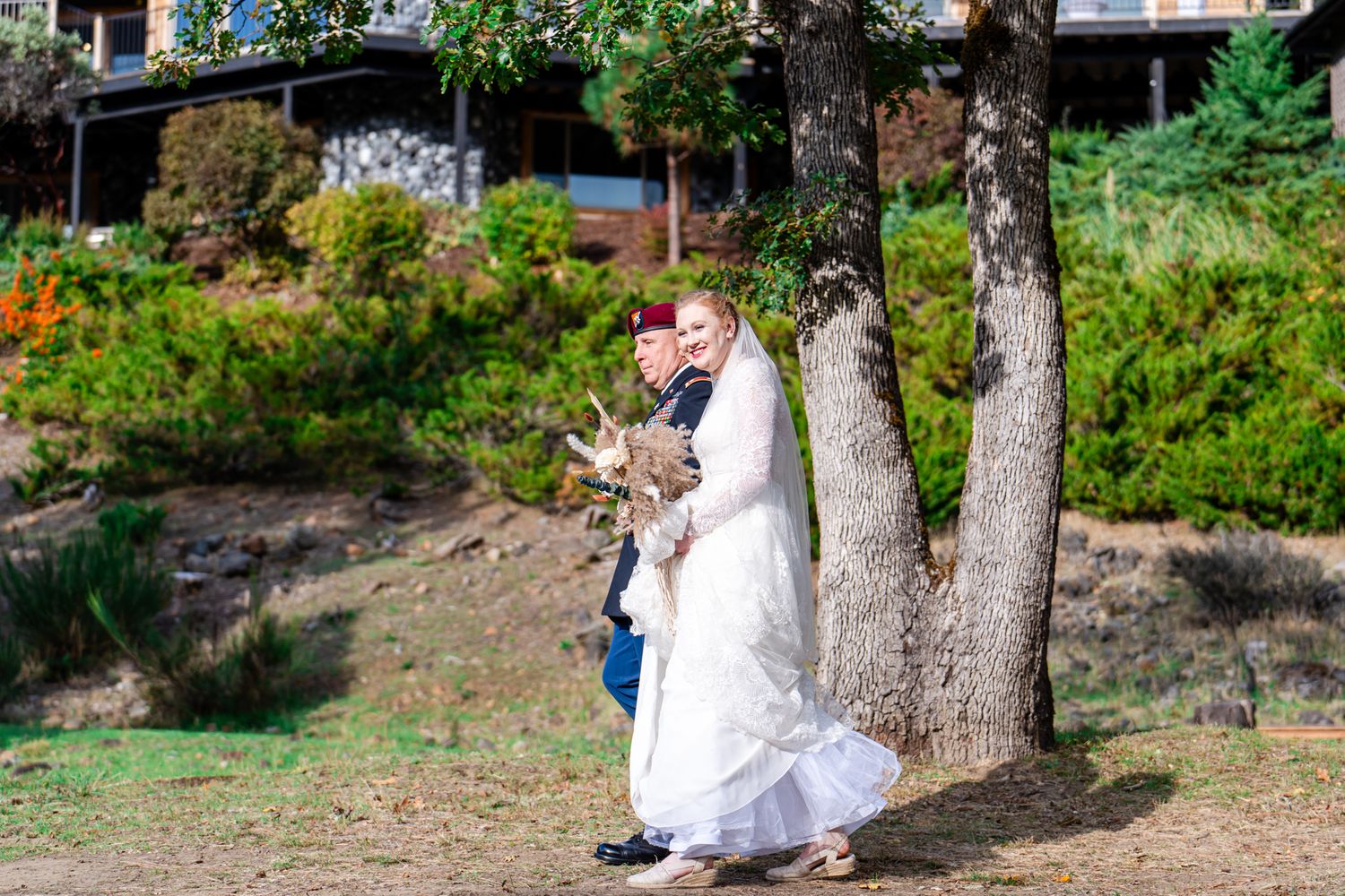 bride and her father approach