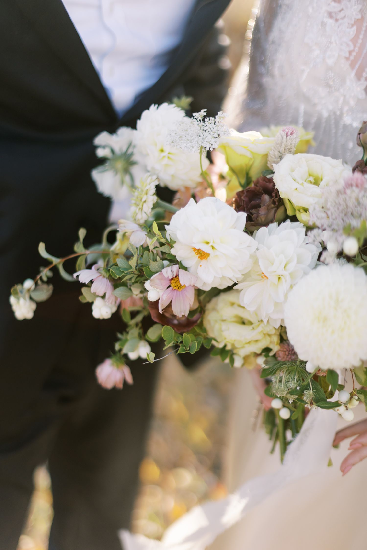 cream and fall colors in wedding bouquet created by st. thomas floral design