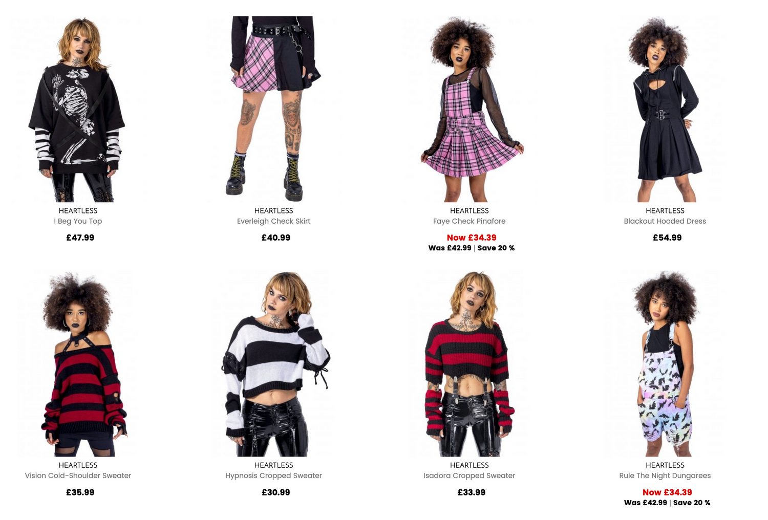 Screenshot from website Attitude Clothing showing Amy Davies Photography work