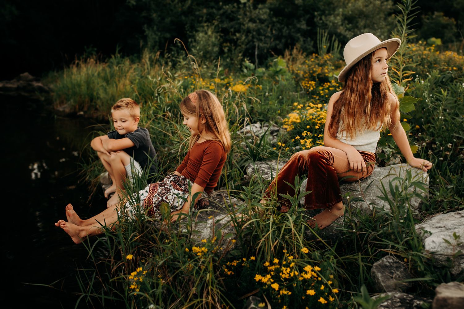 Outdoor sunset family session in Columbia Missouri