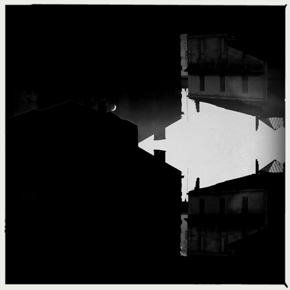 Sosie, (Montpellier, France - Buildings, view, double exposure, black and white, monochrome