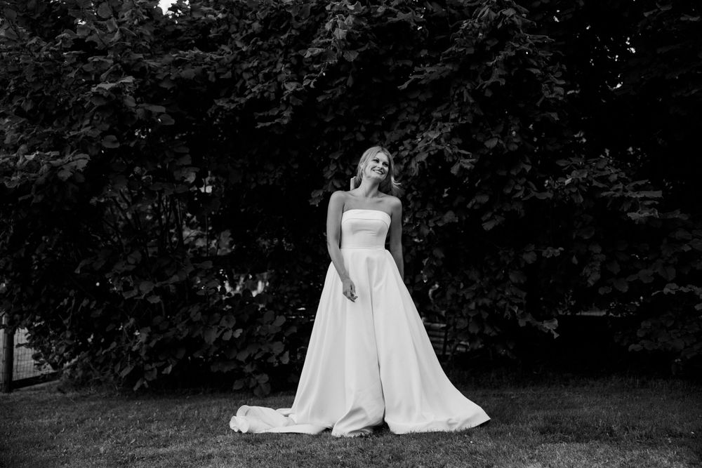 Emery on her wedding day in the forests of Victoria, B.C.