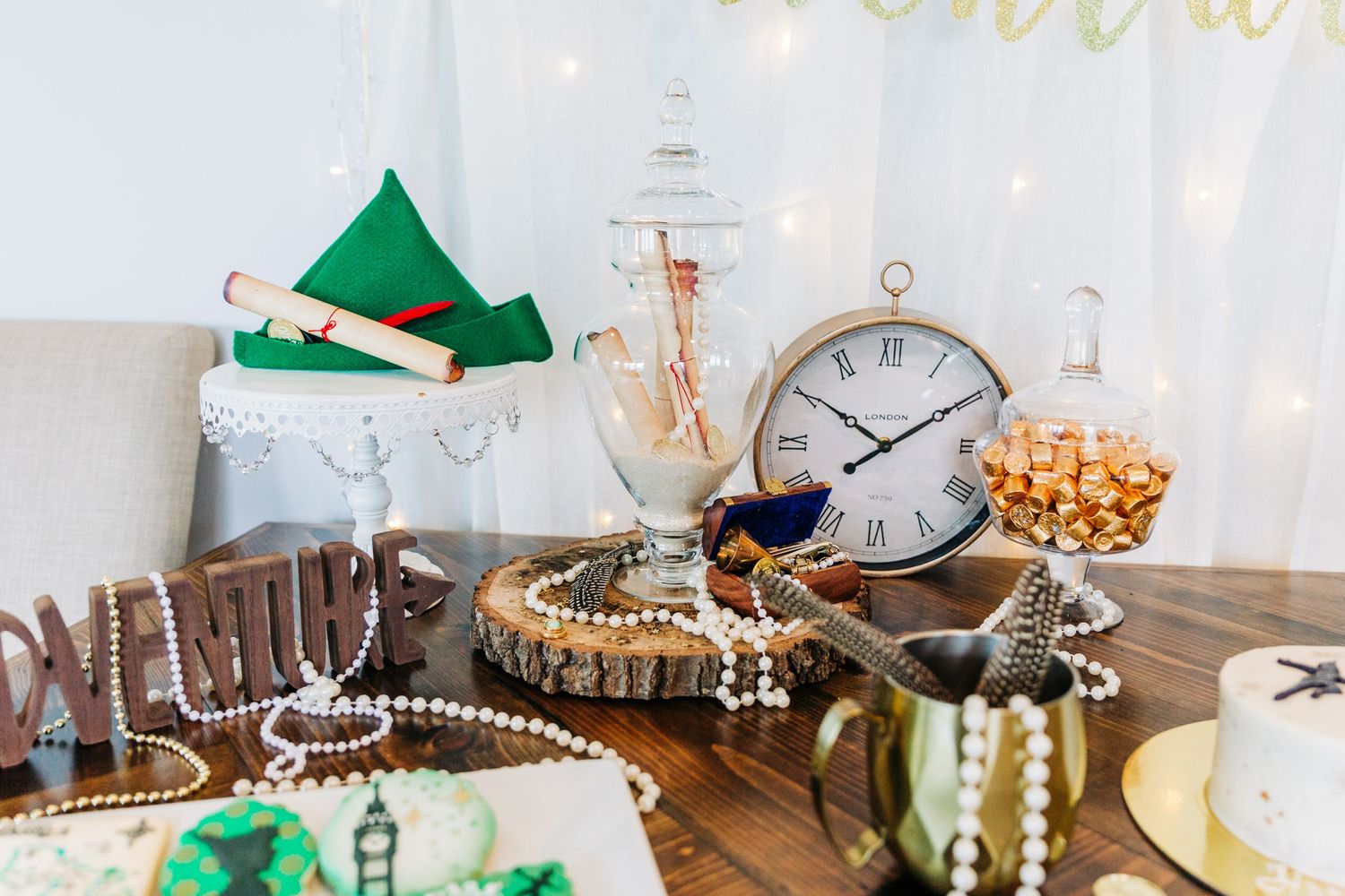 Peter Pan birthday party decor for first birthday