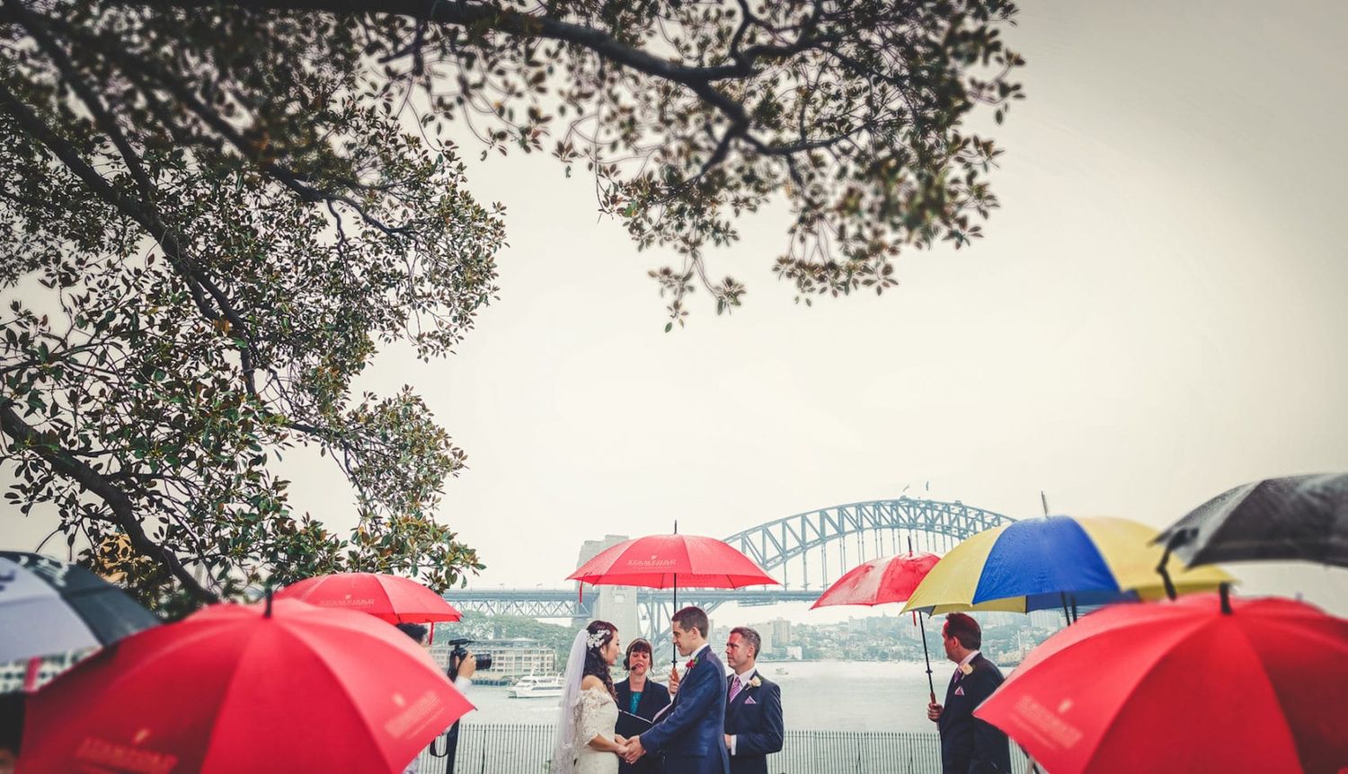 Wedding in rain