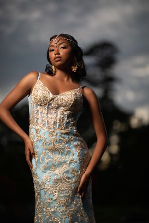 fashion and glamour photo shoot with high school senior in hair and makeup