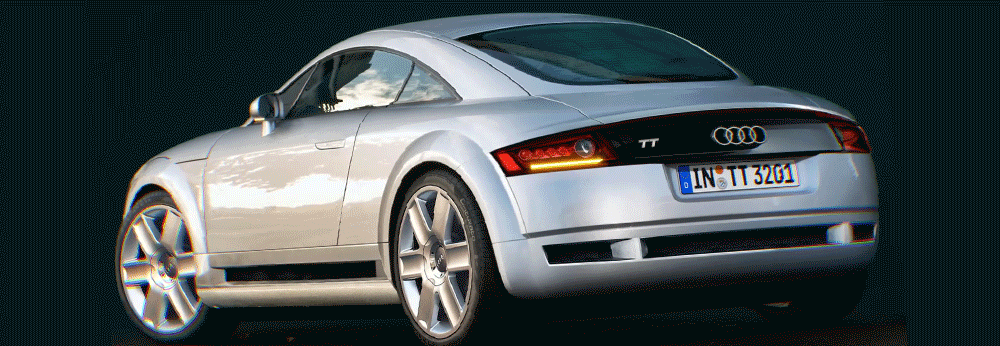 Audi TT automotive rendering with turn signals engaged
