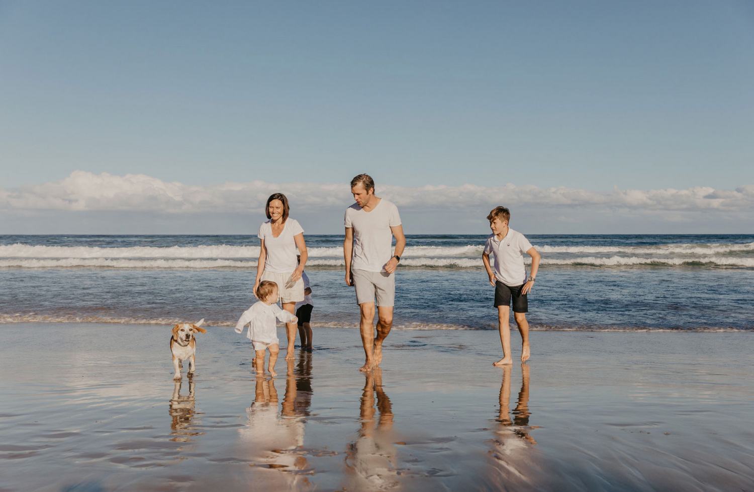 Spring family portrait on the beach, Gold Coast, Australia.