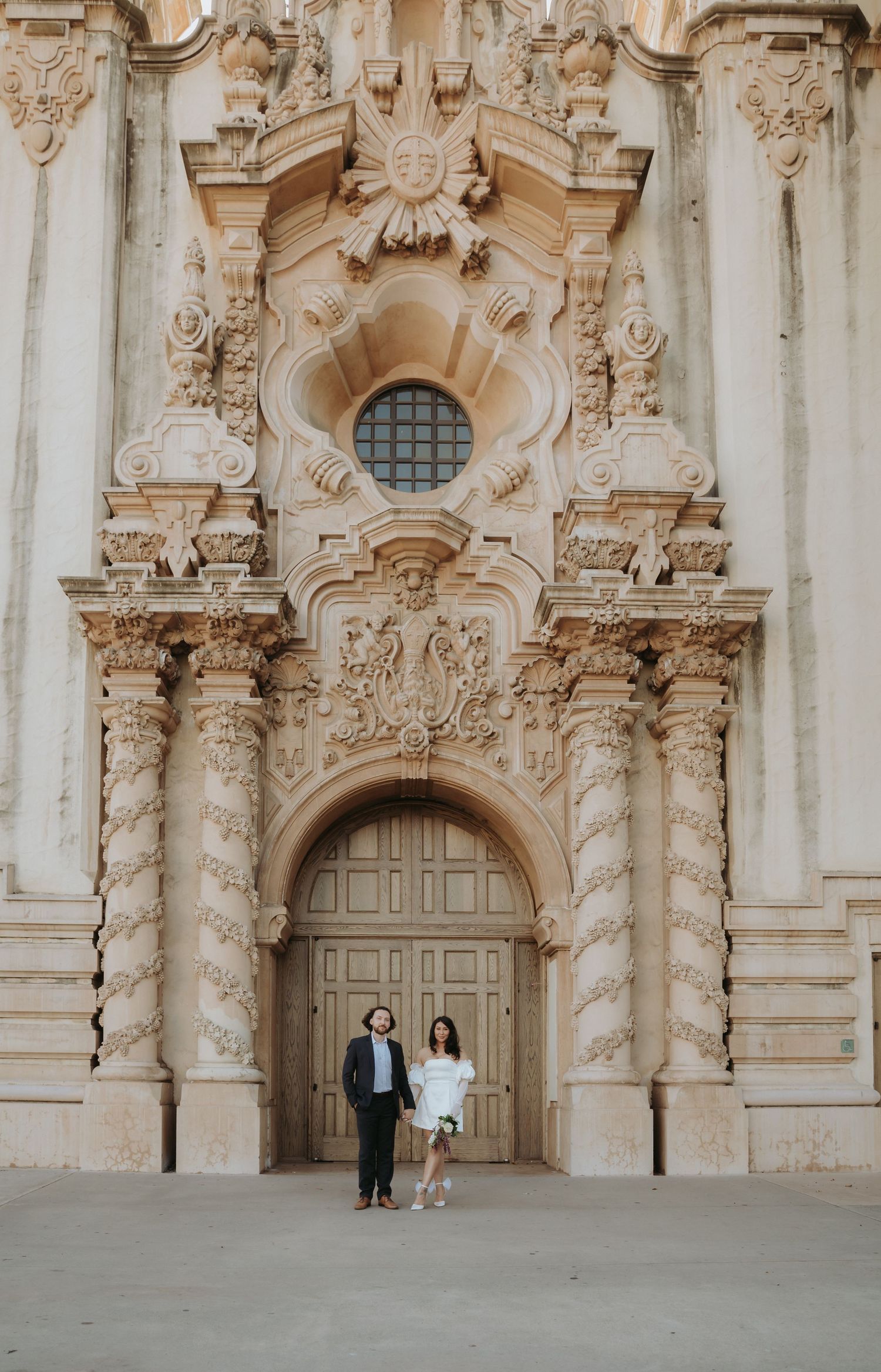 Elopement photos in san diego balboa park