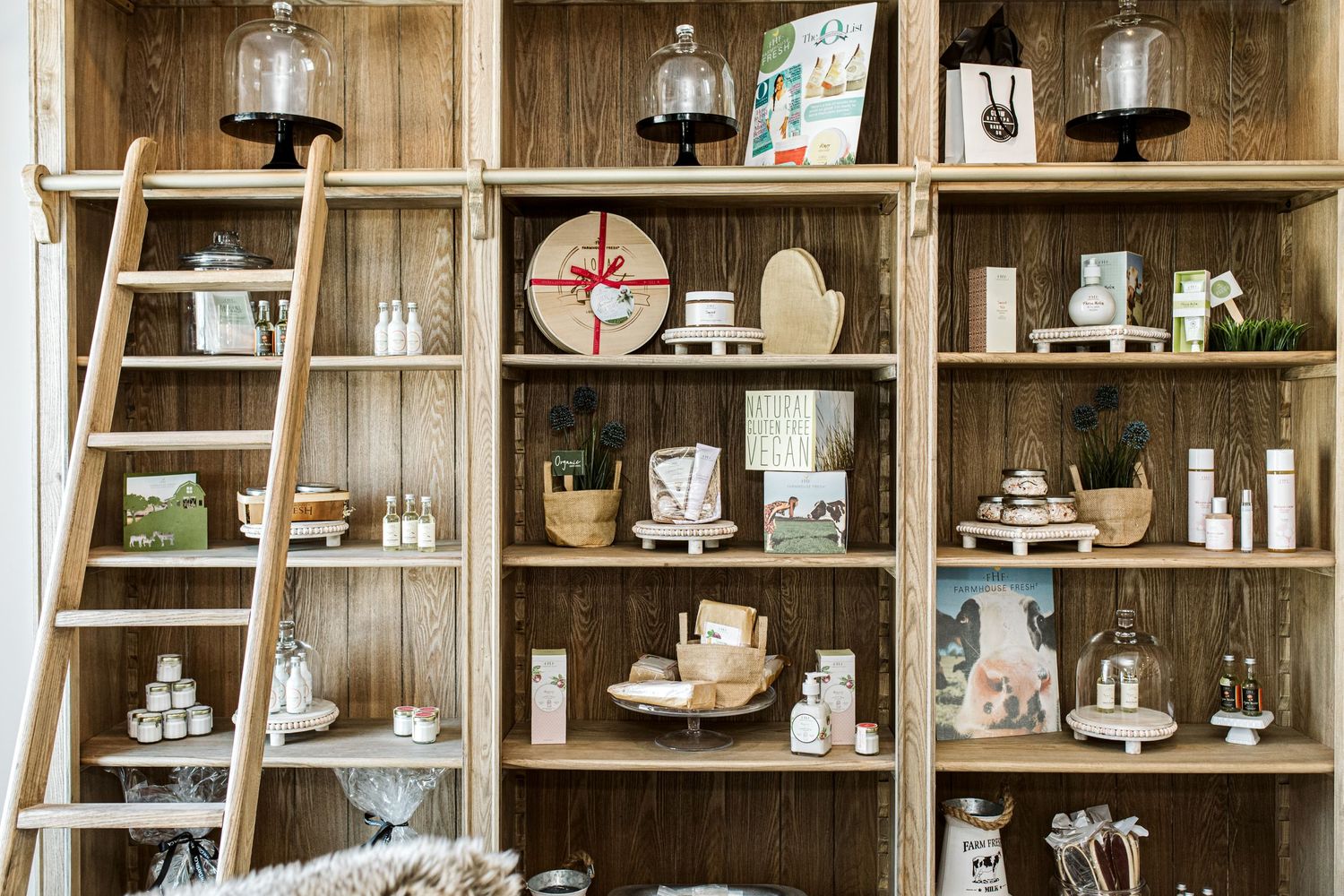 farmhouse fresh goods on retail shelf