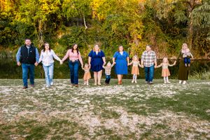 Beautiful San Antonio extended family portraits at Cypress Bend Park in New Braunfels, Texas.