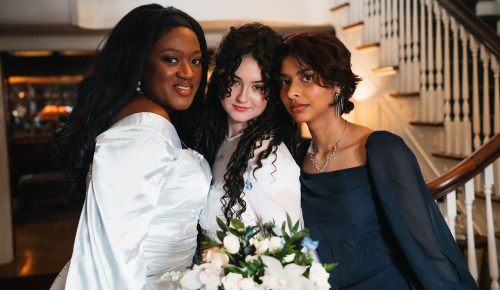 Bride with her bridesmaids.