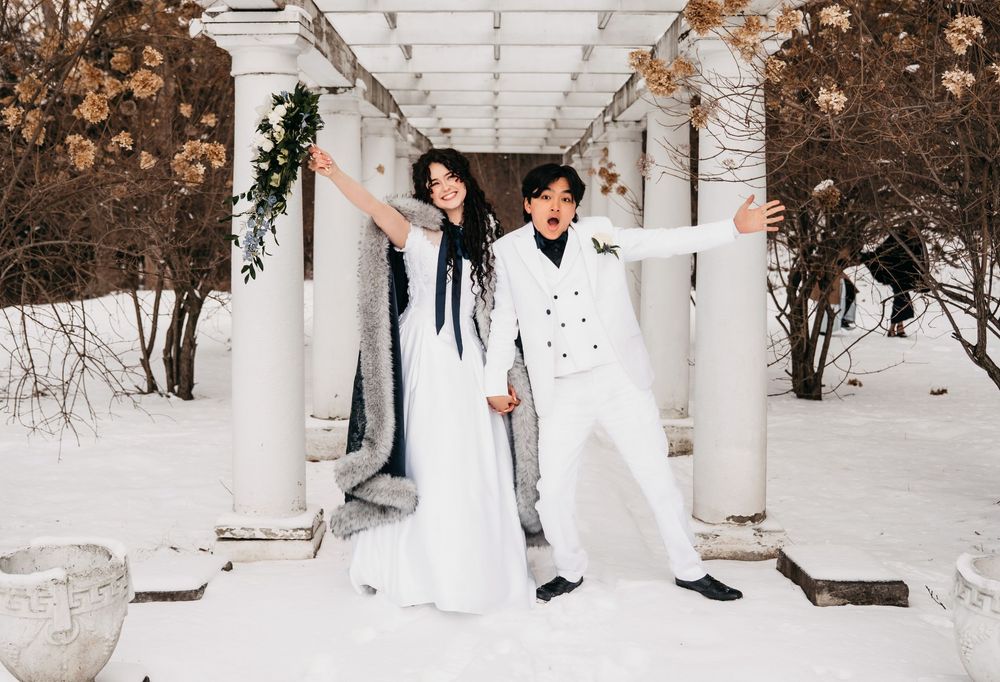 First look couple's portraits.