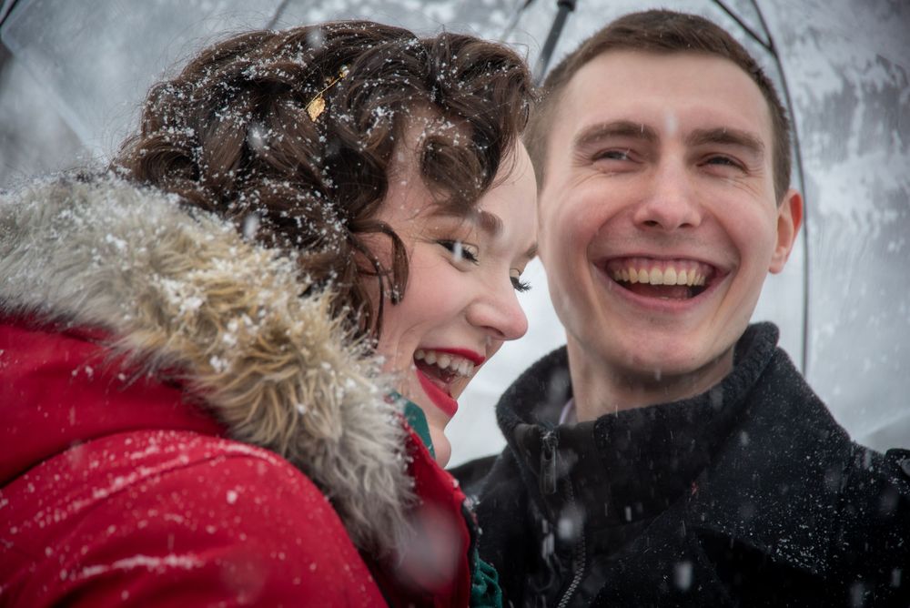 Winter wedding portrait.
