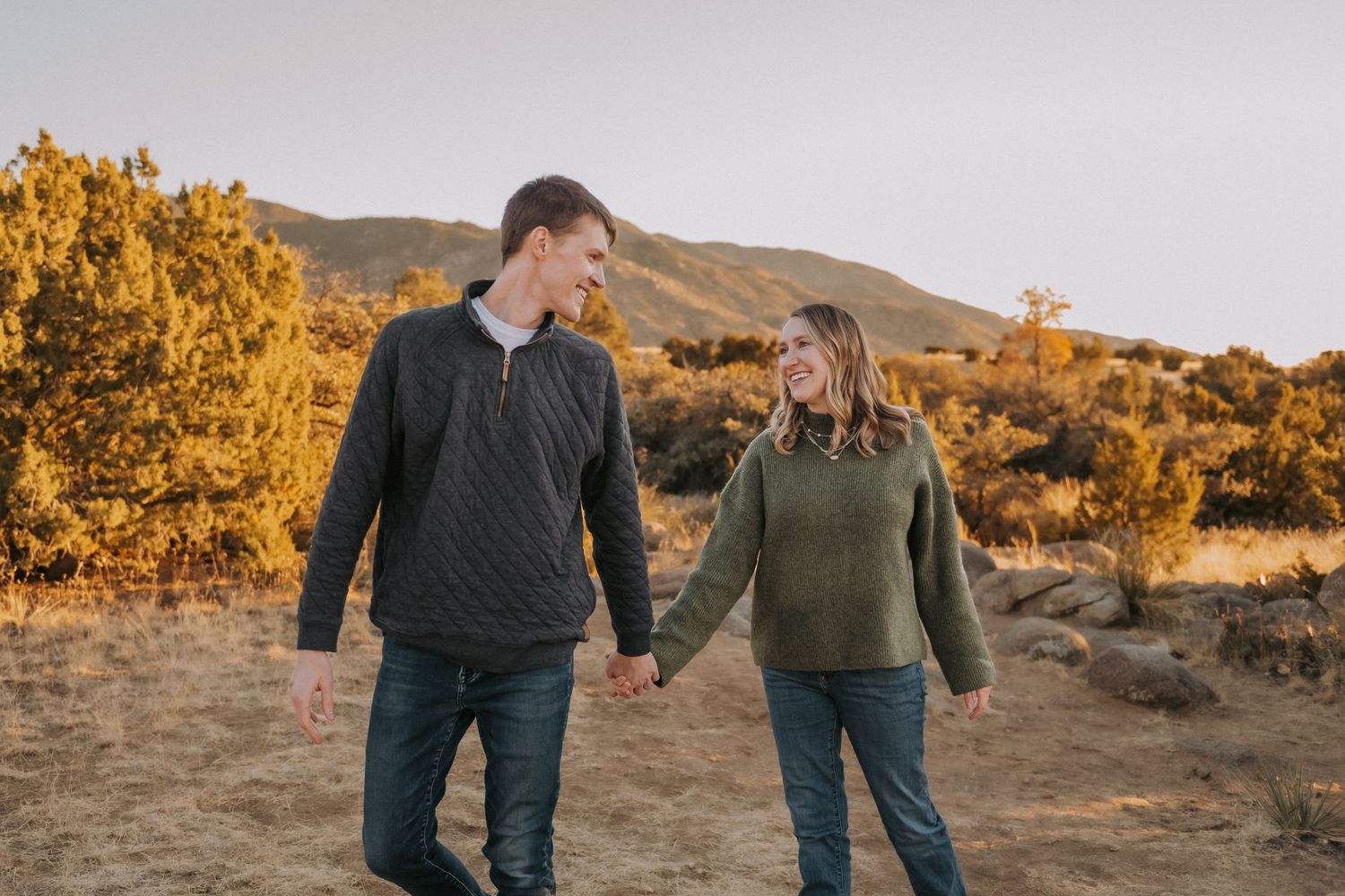 Albuquerque engagement photographer. New Mexico elopement. Inclusive wedding photographer New Mexico. ABQ sunset engagement photo session.