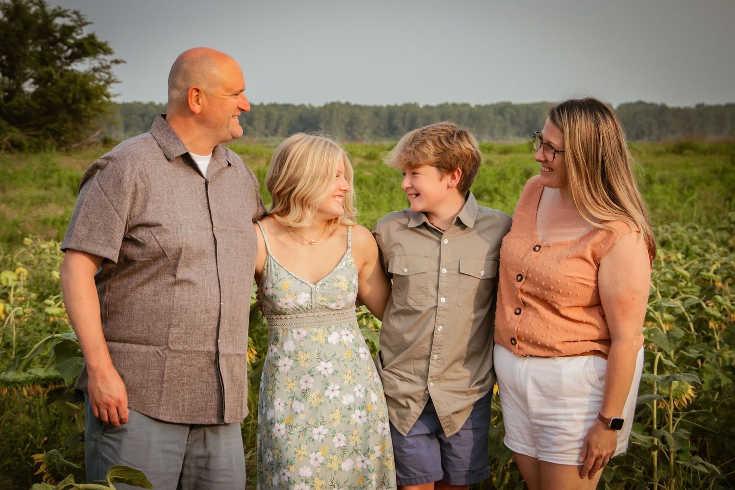 Family photo with parents and kids