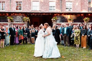 A queer couple renews their vows in front of all their friends and family at the Endicott House in Dedham MA