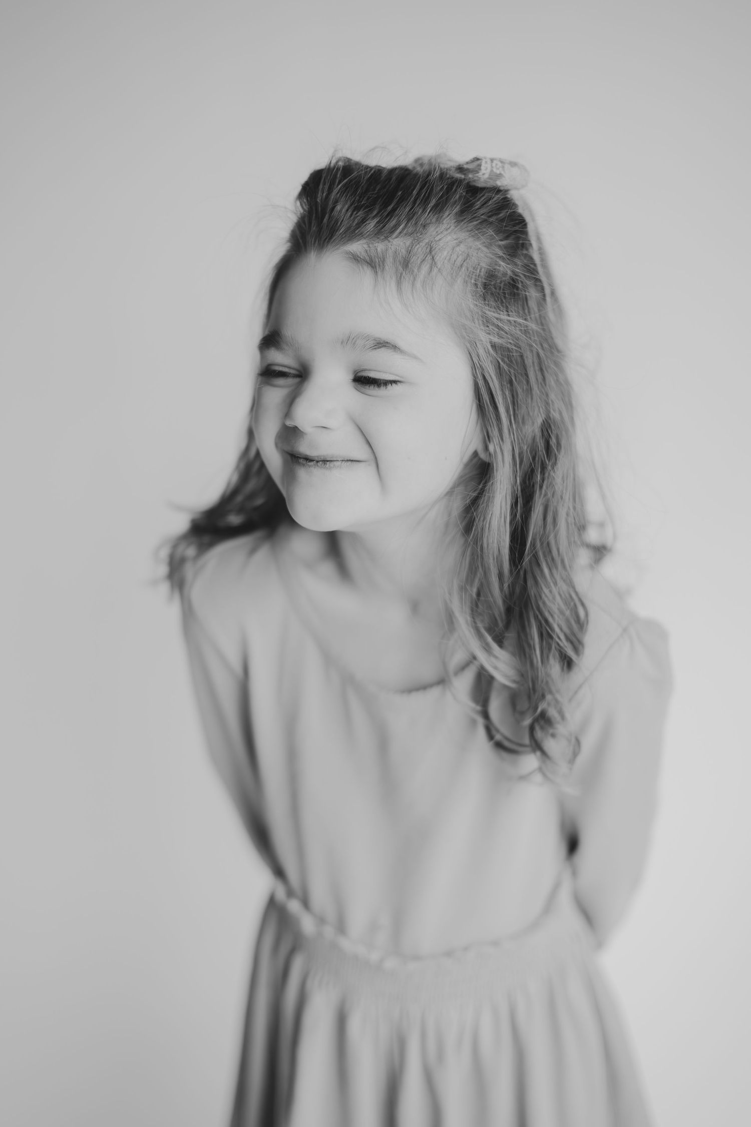 Kids personality portrait in black-and-white at the studio on the alley in Zionsville, Indiana