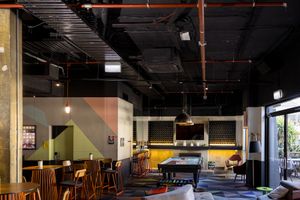 Albury Wodonga commercial photography by Jason Robins showing the modern interior design and pool table lounge area of a corporate venue.