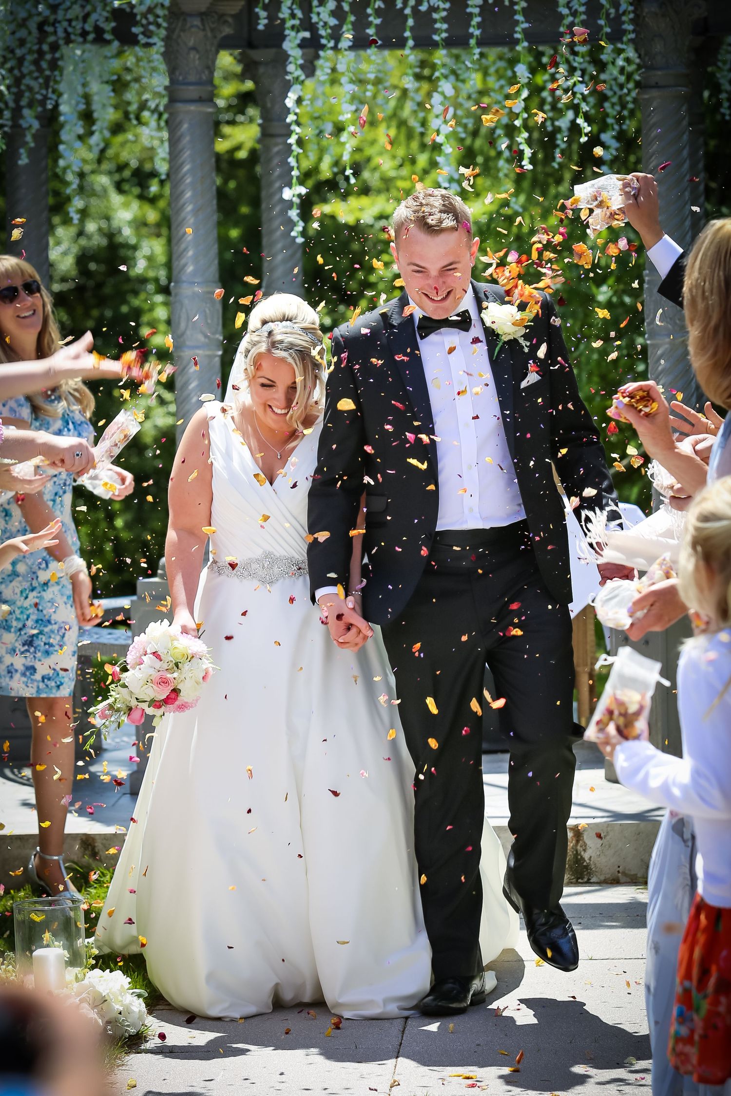 Wedding Photography Confetti Shot Moorland Hotel Haytor Devon