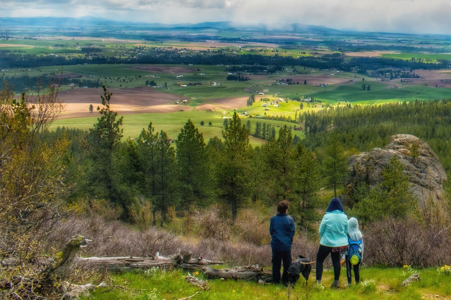 mom and kids on hike at the rocks of sharon Taken by Jessica Rae Photography.