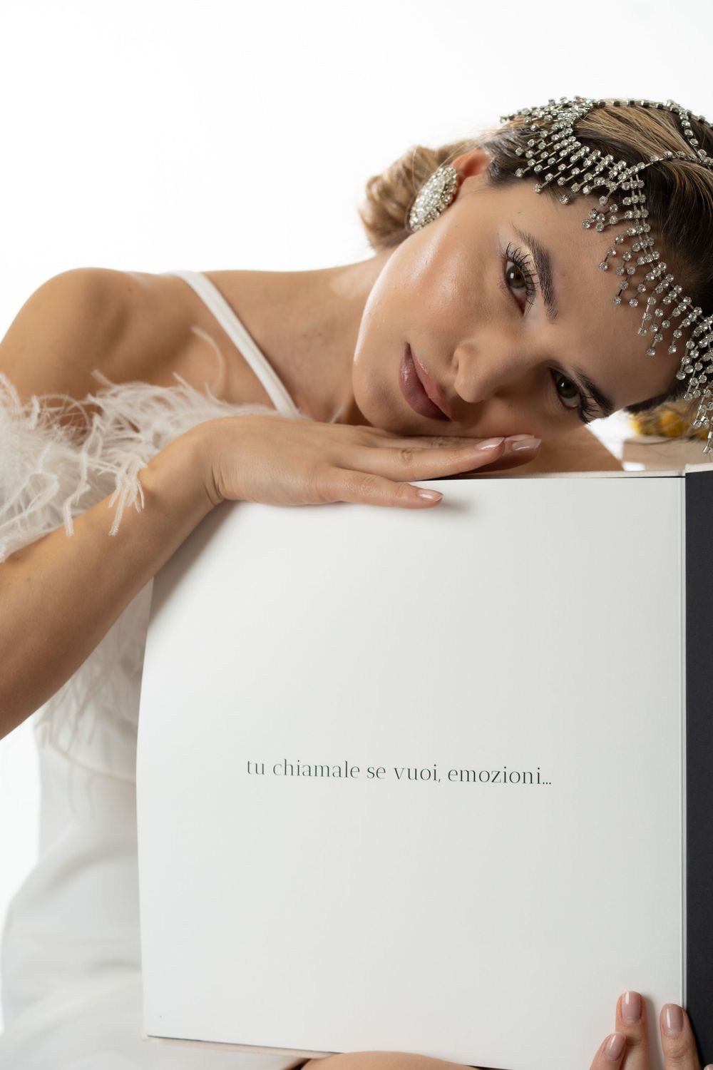 Luxury fine art wedding album with editorial pages and premium print design