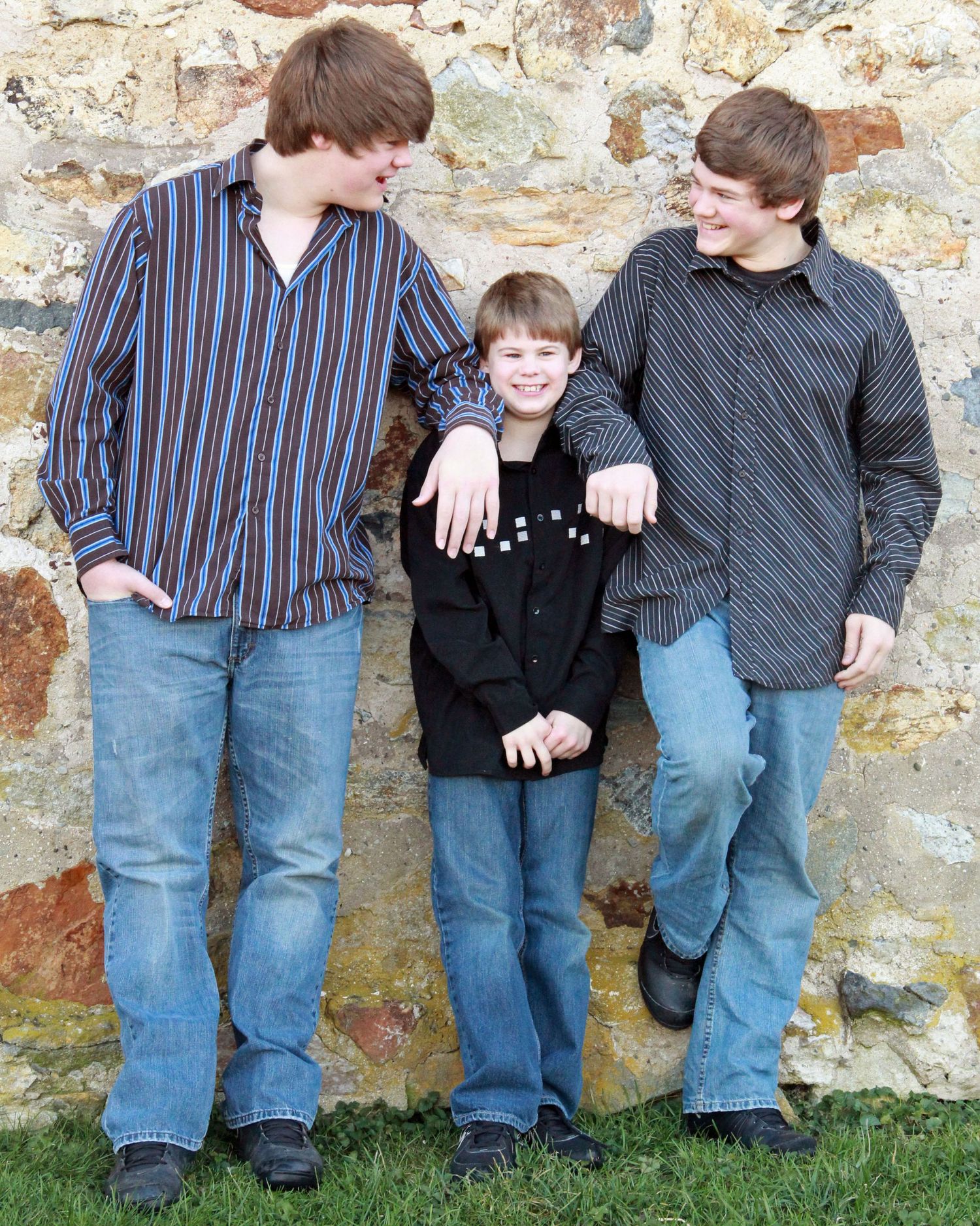three boys laughing