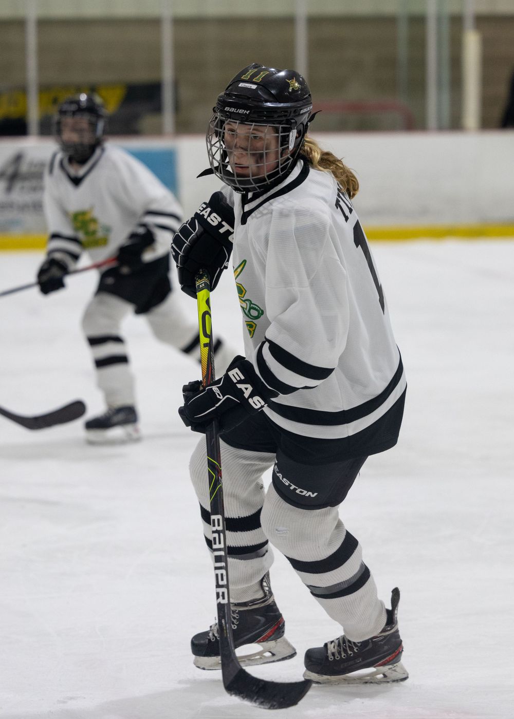 Stoney Creek Sabres Girls hockey players during game
