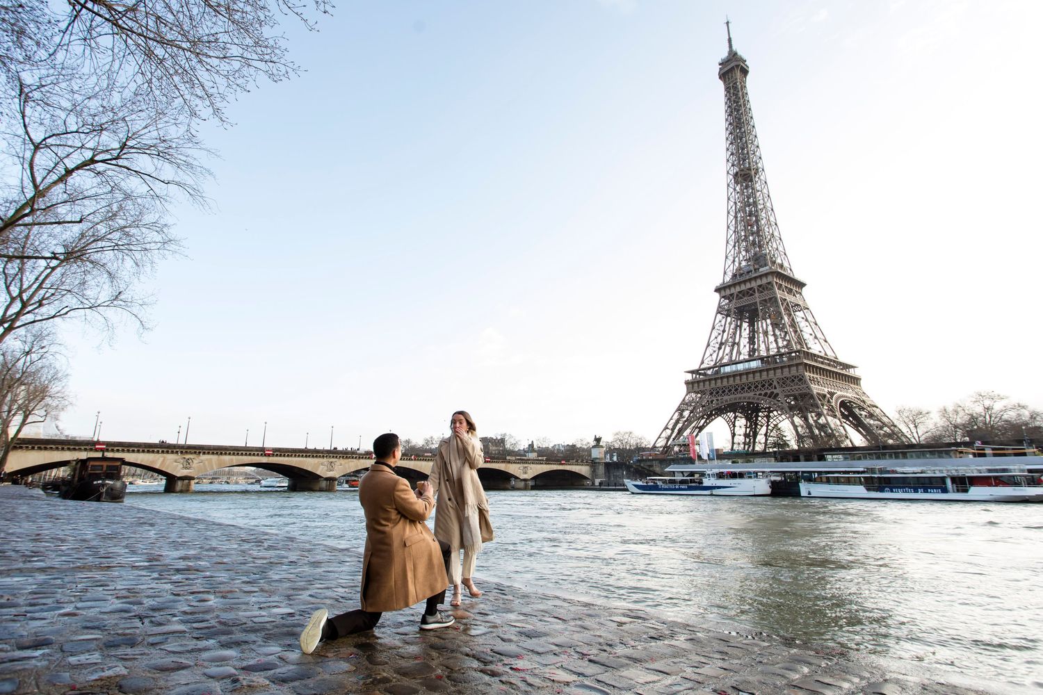 Most amazing photo at the Eiffel tower, Luxury surprise proposal at the Eiffel Tower captured by Julien LB Photography.