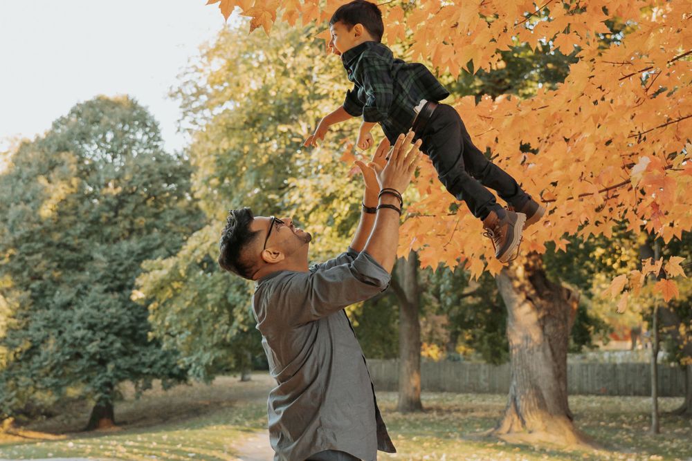 The Bailey family playing together outdoors