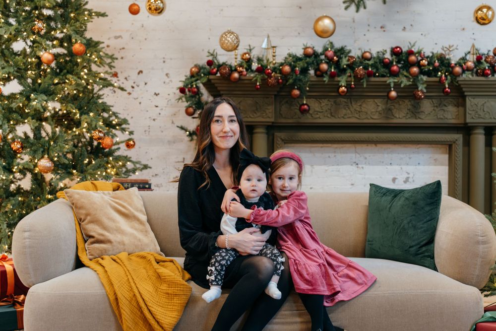 A family gathered for the holidays