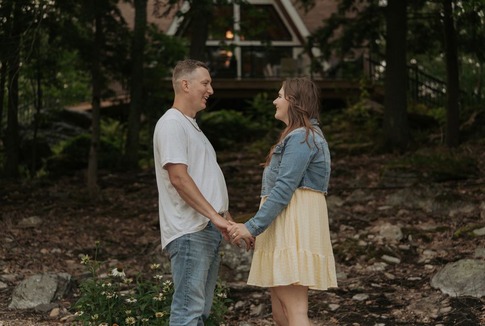 A couple walking hand in hand