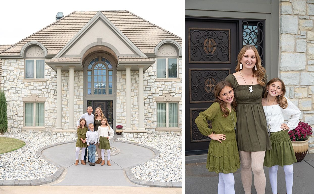 Family of 5 Portrait Session with pet dog at Private Residence by Bartlesville Family Photographer Kristi Bray
